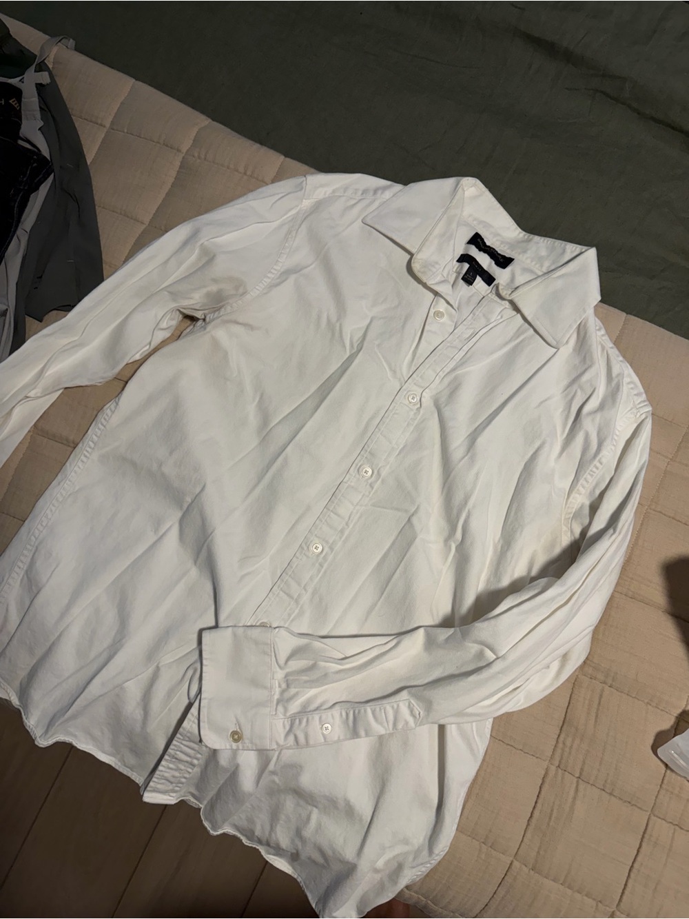 Banana Republic White Men's Long-Sleeve Button-Up Shirt